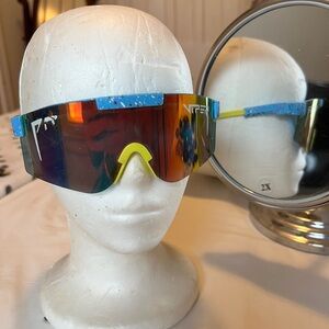 Pit Viper Multicolor Sunglasses with Blue and Yellow Accents